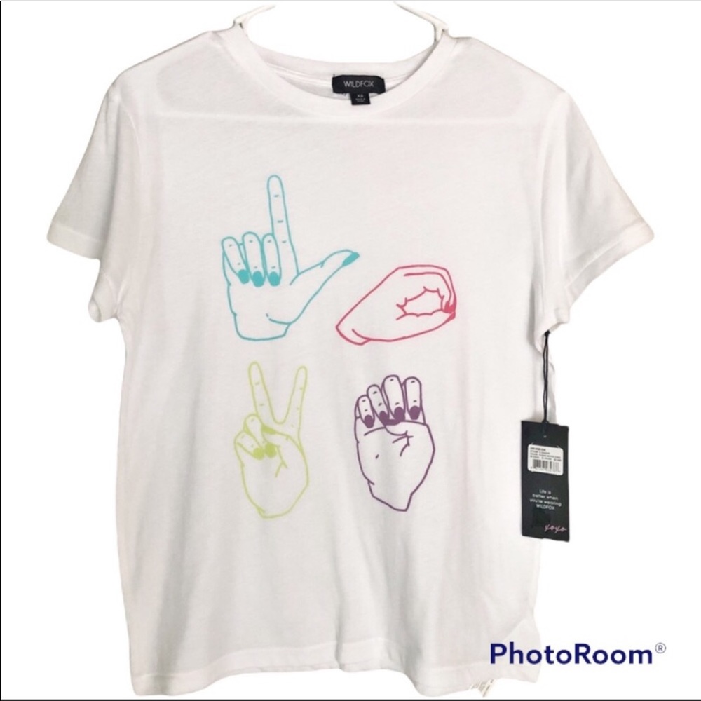 WILDFOX Love Signs Graphic Tee XS